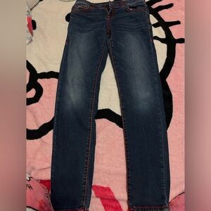 true religion blue jeans outlined